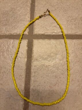 Sunny Yellow Seed Bead Necklace for Women